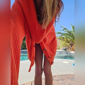 Aerie Oversized Waffle Sweater Cardigan